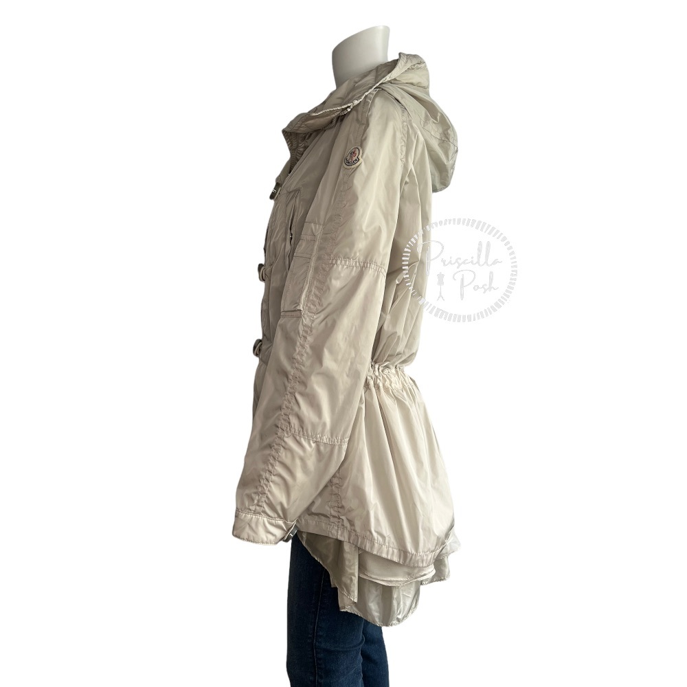 Moncler Women's Grey Sora Parka Long Jacket Parka Peplum - Picture 7 of 16